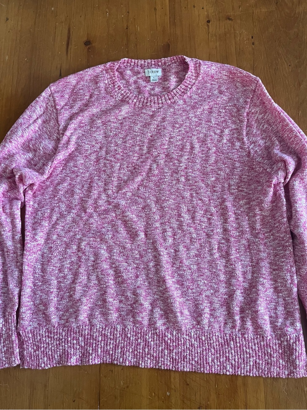 J. Crew Women’s Crewneck Beach Sweater Marled Pink Cotton/Poly Bestselling